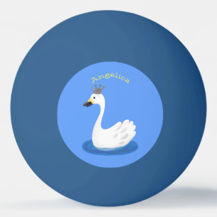 Bolinha De Ping Pong Cisne branco bonito com desenho animado