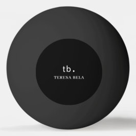 Bolinha De Ping Pong Classic Monogram Elegant Minimal Black Style Art