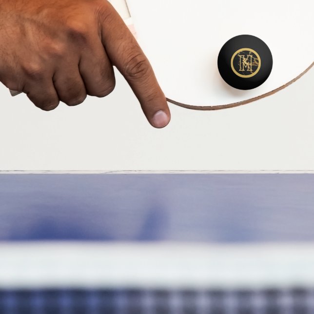 BOLINHA DE PING PONG CLASSY BLACK & DOURADO MARBLE LOOK (Remo)