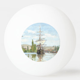 Bolinha De Ping Pong Claude Monet. Navios Navegando no Sena em Rouen