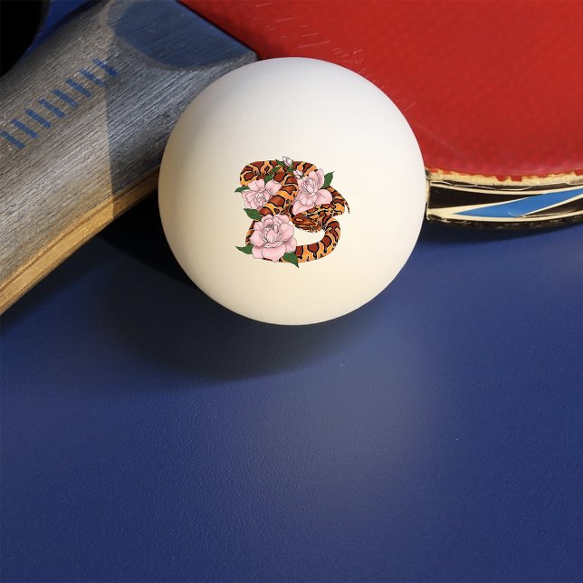Bolinha De Ping Pong Cobra do Milho Vibrante Flores de Peônia Rosa Verd (Criador carregado)
