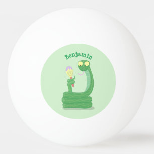 Bolinha De Ping Pong Cobra verde engraçado com desenhos de maraca