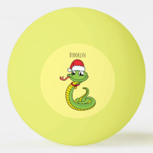 Bolinha De Ping Pong Cobra verde-giro com desenho animado de chapéu de