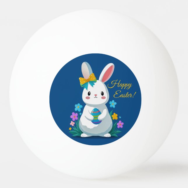 Bolinha De Ping Pong Coelho da Páscoa e Ovo (Frente)