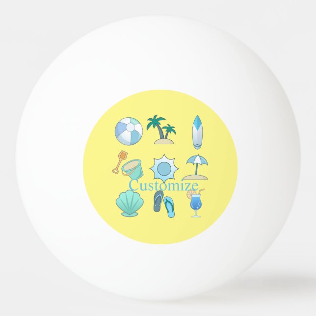Bolinha De Ping Pong Coisas da vida na praia Thunder_Cove (Frente)