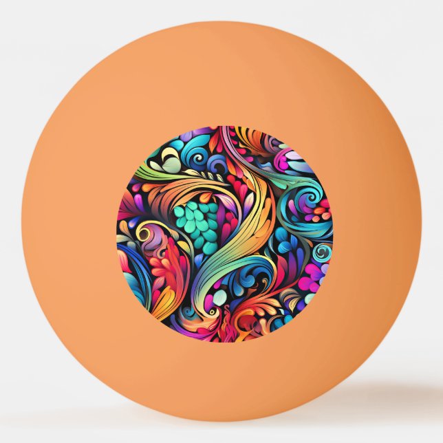 Bolinha De Ping Pong Colorida Paisley Pattern (Frente)