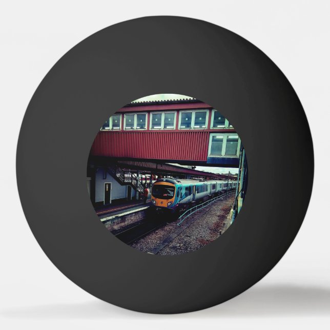 Bolinha De Ping Pong Comboio azul claro, sob ponte (Frente)