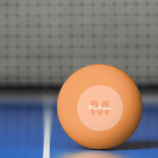 Bolinha De Ping Pong Cor pastel pêssego legal com nome de monograma per
