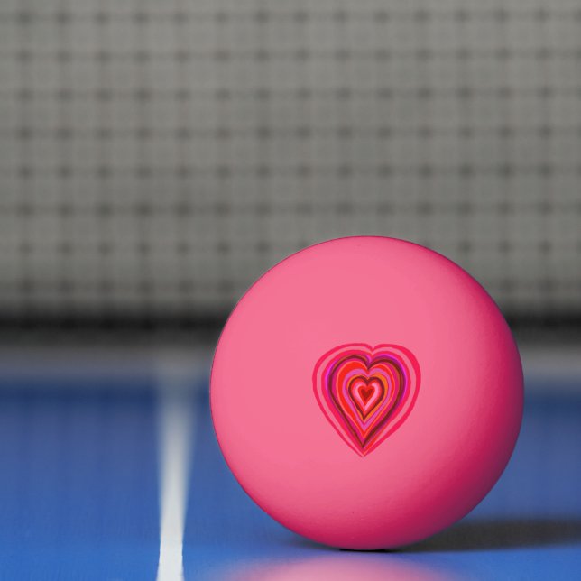 Bolinha De Ping Pong coração vermelho e rosa (Líquido)