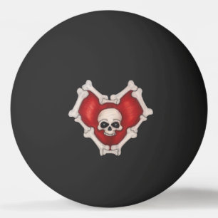 Bolinha De Ping Pong Coração Vermelho Gótico Círculo com Dentro do