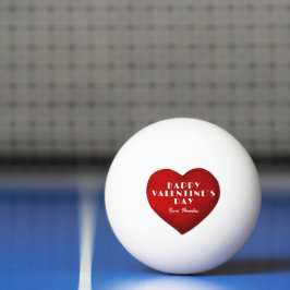 Bolinha De Ping Pong Coração Vermelho Romântico com Namorados de Nome D