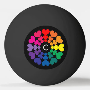 Bolinha De Ping Pong Corações coloridos arco-íris dos namorados na