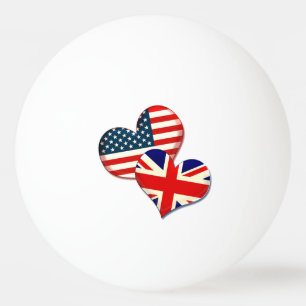 Bolinha De Ping Pong Corações dos EUA e do Reino Unido