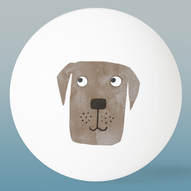 Bolinha De Ping Pong Corante de chocolate Labrador Retriever Cachorro A (Fun Chocolate Labrador Retriever dog watercolor ping pong ball)