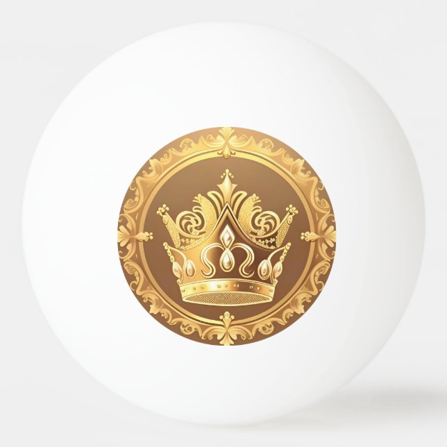 Bolinha De Ping Pong Coroa Dourada Elegante (Frente)