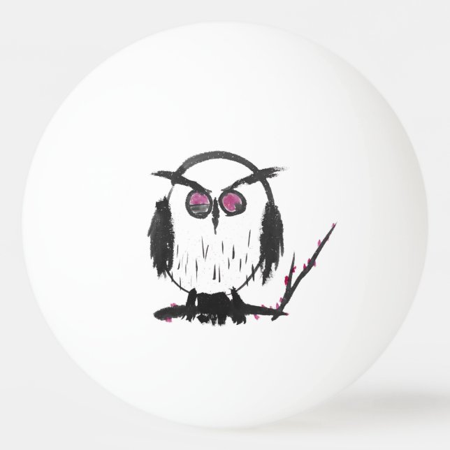 Bolinha De Ping Pong Coruja Chinesa (Frente)
