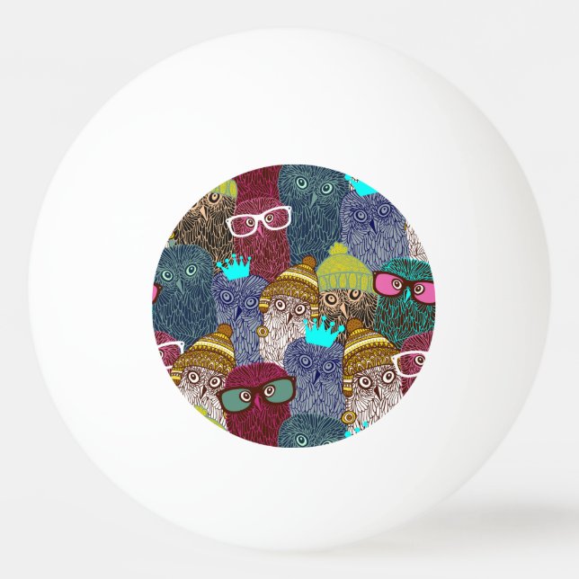 Bolinha De Ping Pong Coruja na coroa (Frente)