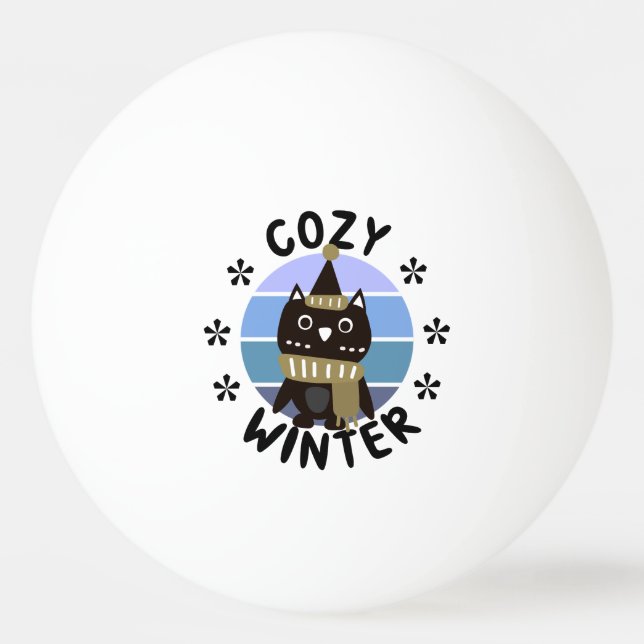 Bolinha De Ping Pong Cozy Winter, Coruja Bonita (Frente)