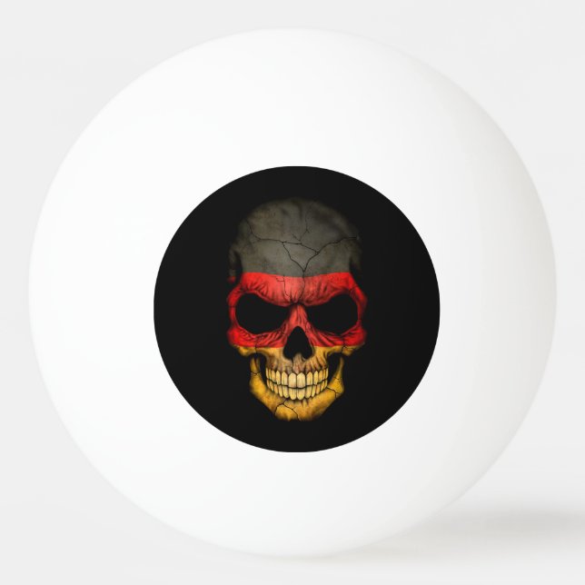 Bolinha De Ping Pong Crânio alemão da bandeira (Frente)
