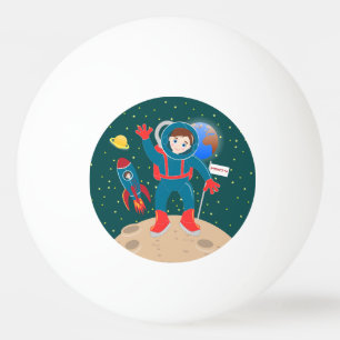 Bolinha De Ping Pong Criança astronauta na festa de aniversário da lu