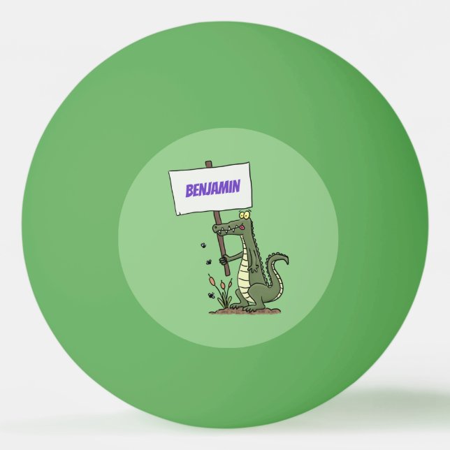 Bolinha De Ping Pong Crocodilo engraçado, alinhador com cartoon (Frente)