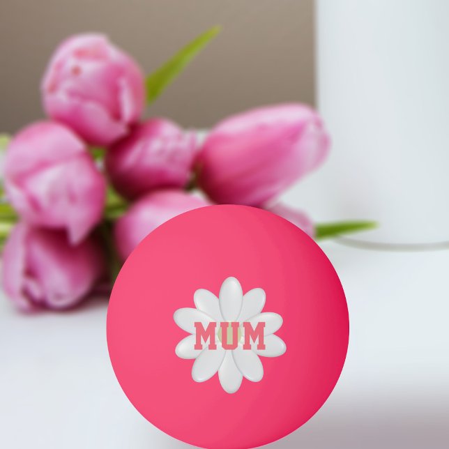 Bolinha De Ping Pong Daisy Monograma Ping Pong Ball (You can add your mum's initials to this pretty daisy ping pong ball)