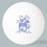 Bolinha De Ping Pong Dala Horse Muito Peri Blue FolArt<br><div class="desc">Um tradicional design de arte folclórica de Dala Horse em azul-indigo.</div>
