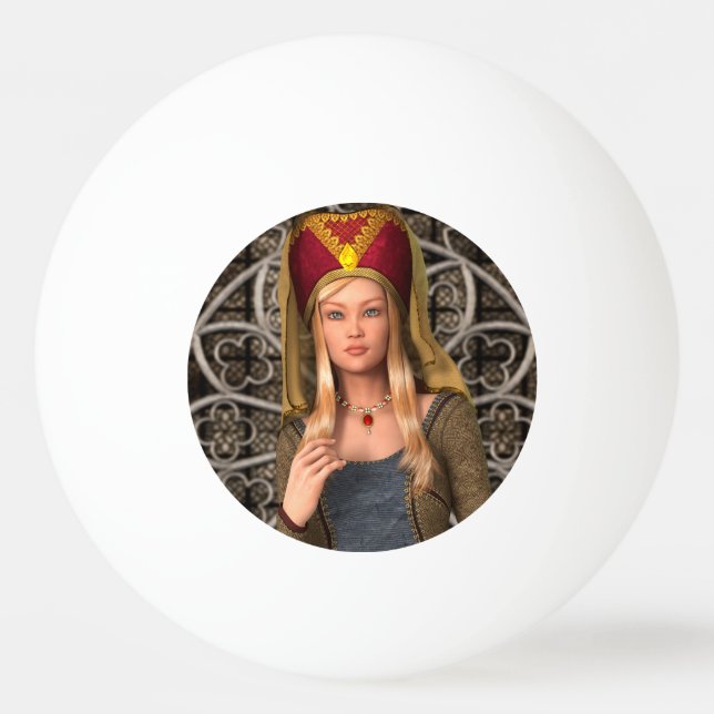 Bolinha De Ping Pong Dama Medieval (Frente)