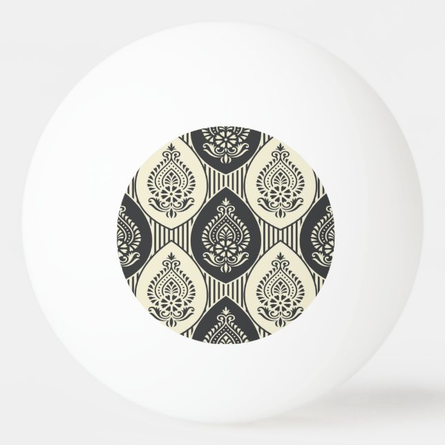 Bolinha De Ping Pong Damasco asiático tradicional, padrão uniforme (Frente)