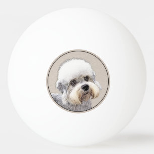 Bolinha De Ping Pong Dandie Dinmont Terrier pintando pintura original d