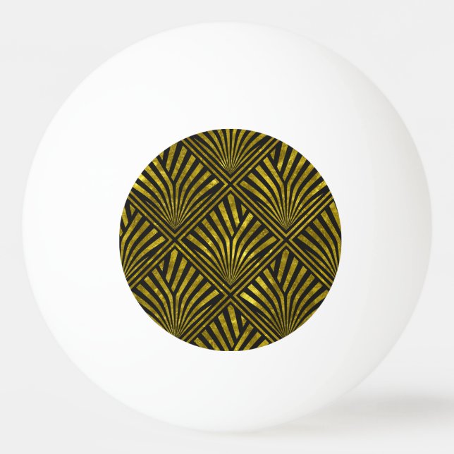 Bolinha De Ping Pong Deco Glam: Padrão Dourado e Preto (Frente)
