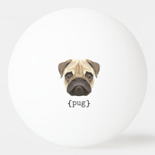Bolinha De Ping Pong Definição bonito da cara do Pug da aguarela