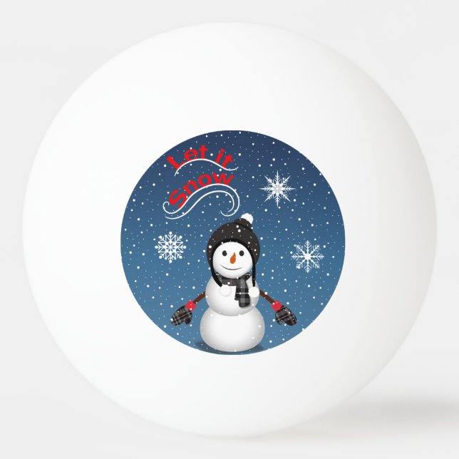 Bolinha De Ping Pong Deixe-o nevar (Frente)