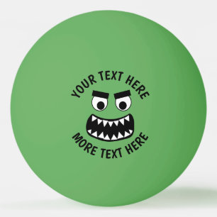 Bolinha De Ping Pong Dentes de monstro verde engraçado tênis de mesa pe