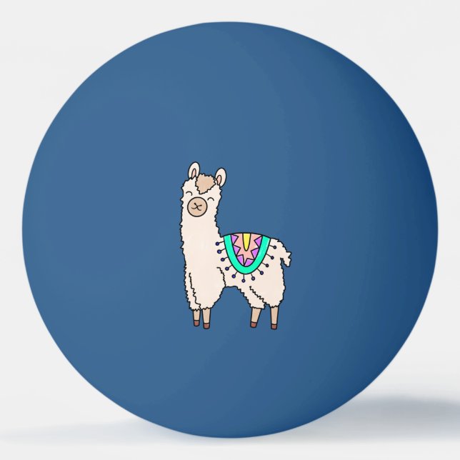 Bolinha De Ping Pong desenho animado feliz lama alpaca (Frente)