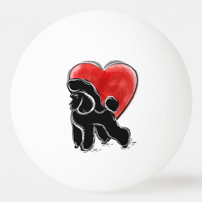 Bolinha De Ping Pong Desenho de Poodle (Frente)