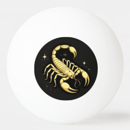 Bolinha De Ping Pong Desenho do Zodíaco Escorpião Dourado com Ornamento