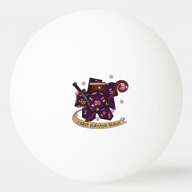 Bolinha De Ping Pong Design de Dice de Warlock (Frente)
