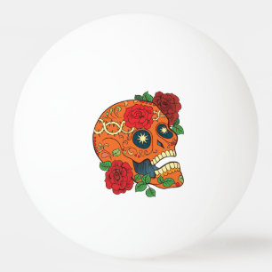 Bolinha De Ping Pong Dia alaranjado do tatuagem de rosas vermelhas