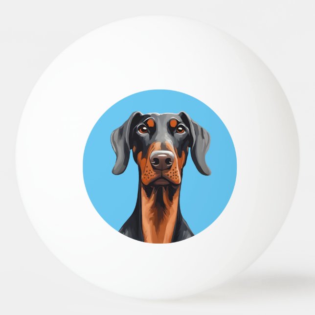 Bolinha De Ping Pong Doberman (Frente)
