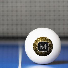Bolinha De Ping Pong Dourado escuro amarelo falso brilho faísca Monogra