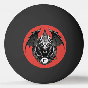 Bolinha De Ping Pong Dragão Cinza com Olhos Amarelos 