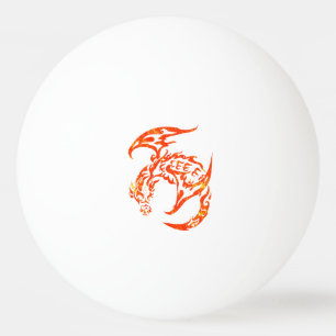 Bolinha De Ping Pong Dragão tribal do estilo da tipografia