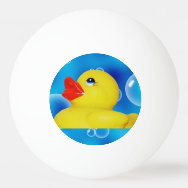 Bolinha De Ping Pong Ducky de borracha amarelo nas bolhas (Frente)