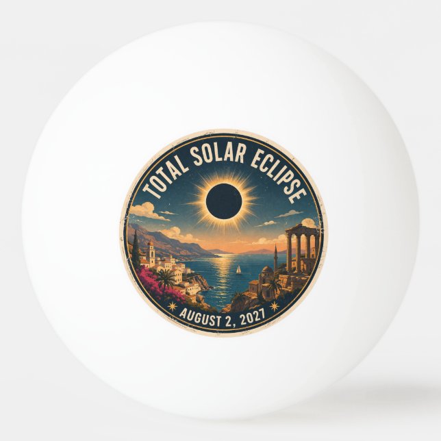 Bolinha De Ping Pong Eclipse Total do Sol 2027  (Frente)