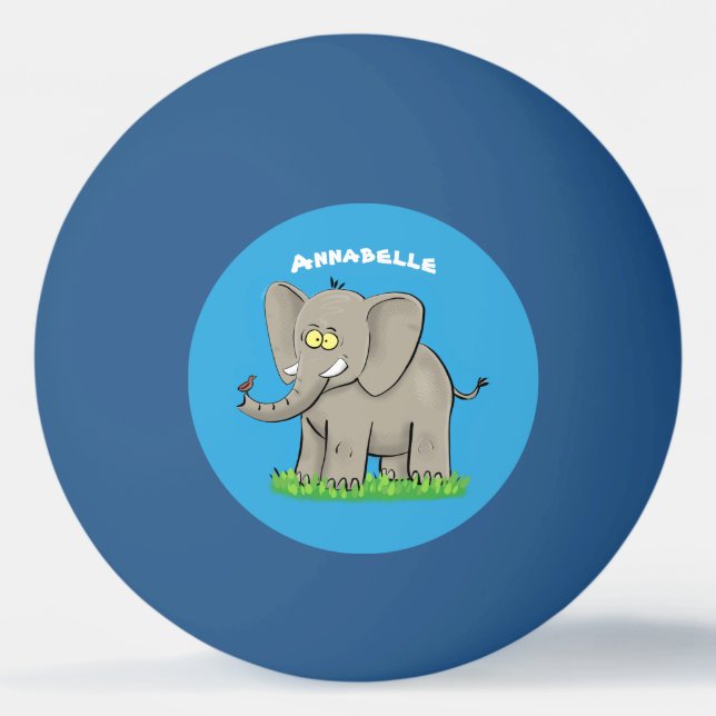 Bolinha De Ping Pong Elefante engraçado e bonito com desenho animado de (Frente)