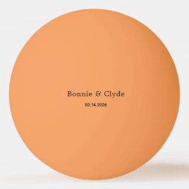 Bolinha De Ping Pong Elegant Custom Names and Date Orange