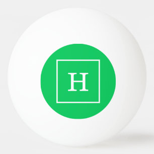 Bolinha De Ping Pong Emerald Green White enquadrou o Monograma inicial