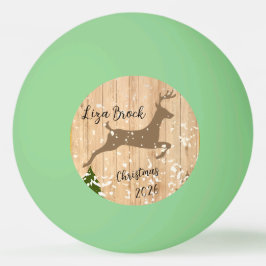 Bolinha De Ping Pong Enfeite de Natal personalizado com cerva em fundo 