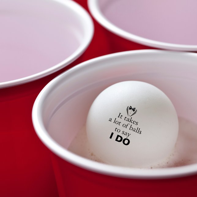 Bolinha De Ping Pong Engraçado Arco de trocadilho Engraçado Data de Cas (Personalized beer pong balls for the groom.)